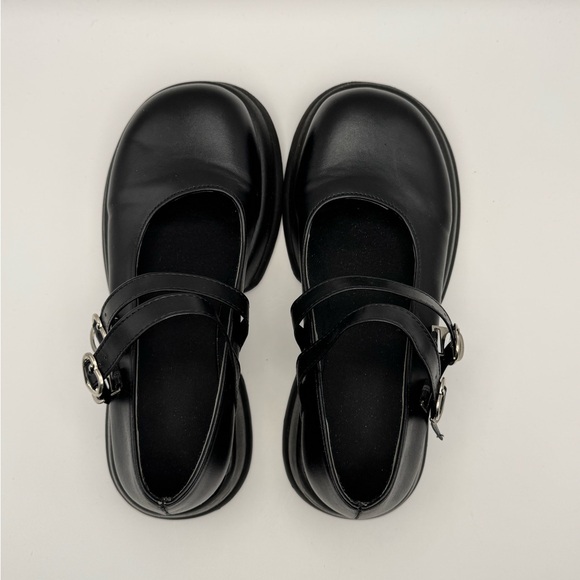 Shoes - Black Platform Mary Jane Shoes Double Strap Chunky Gothic Size US 6 (230)